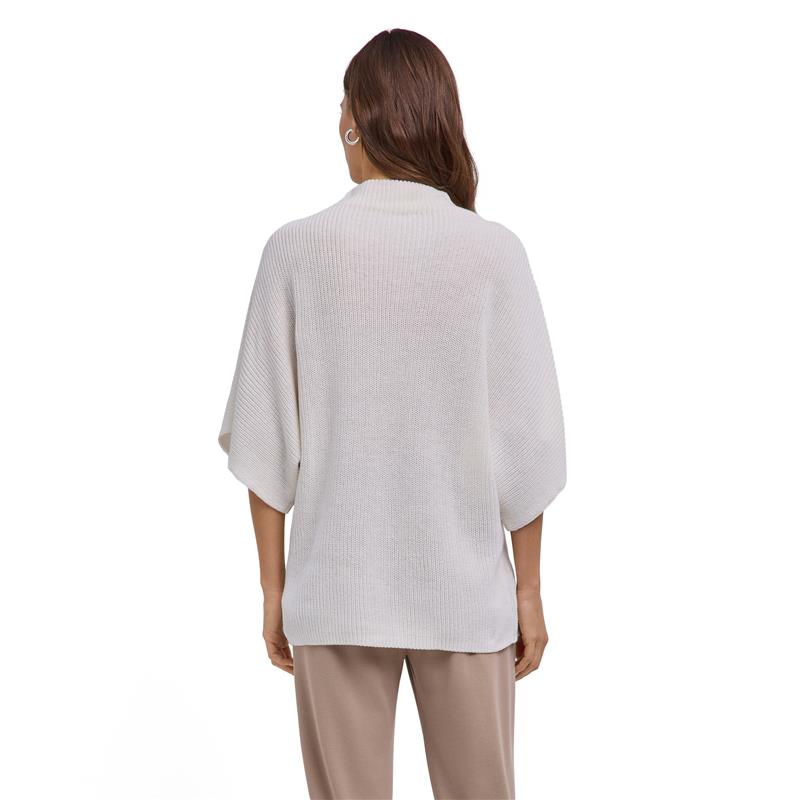 Ženska majica FIN Linen Mock Neck w off-white