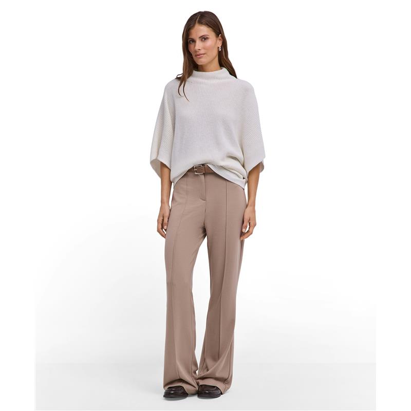 Ženska majica FIN Linen Mock Neck w off-white