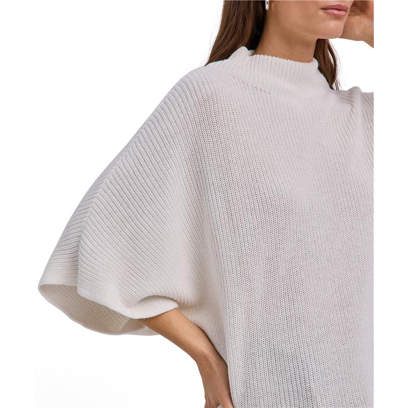 Ženska majica FIN Linen Mock Neck w off-white