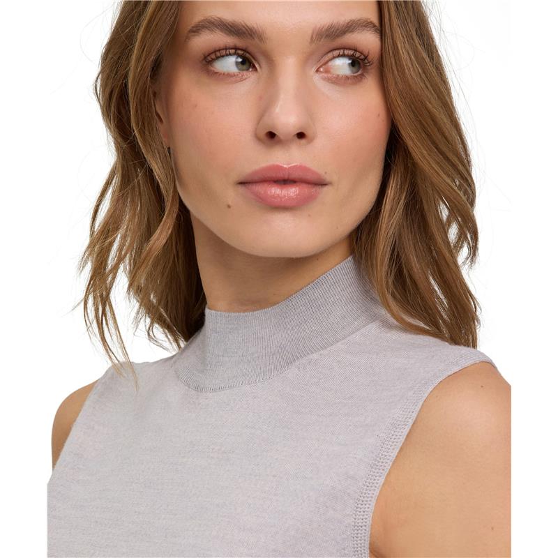 Ženska majica FAV Merino X-fine Mock Top w light grey heathe