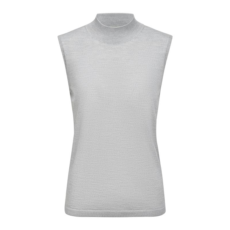 Ženska majica FAV Merino X-fine Mock Top w light grey heathe