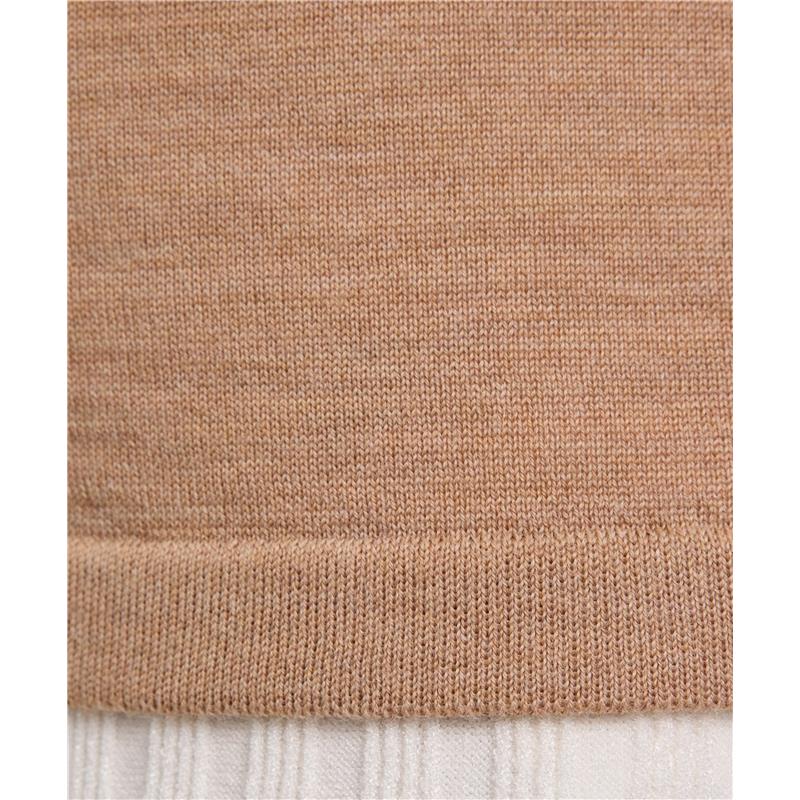 Ženska majica FAV Merino X-fine Mock Top w camel