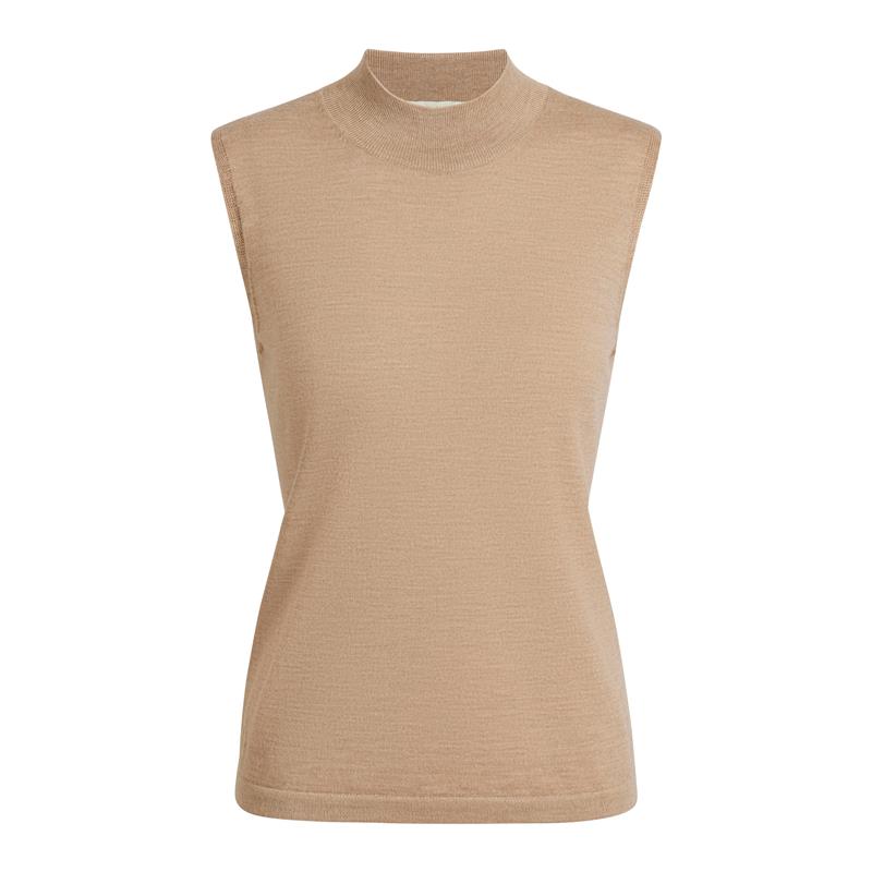Ženska majica FAV Merino X-fine Mock Top w camel