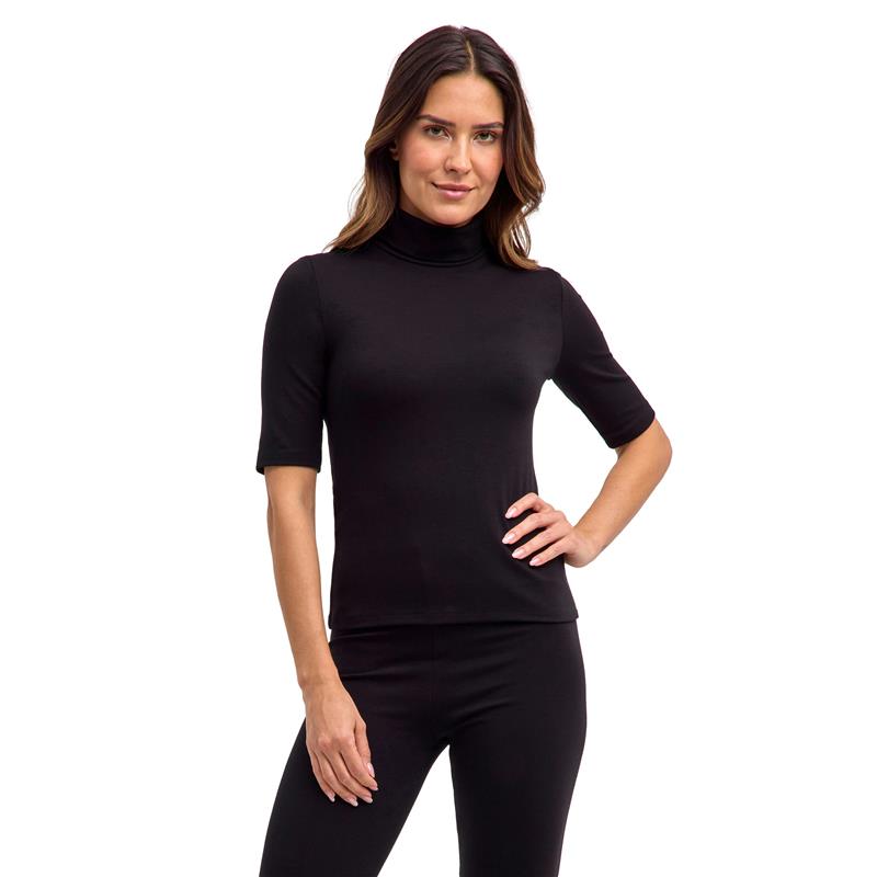 Ženska majica SEL Viscose Mock Neck HS w black
