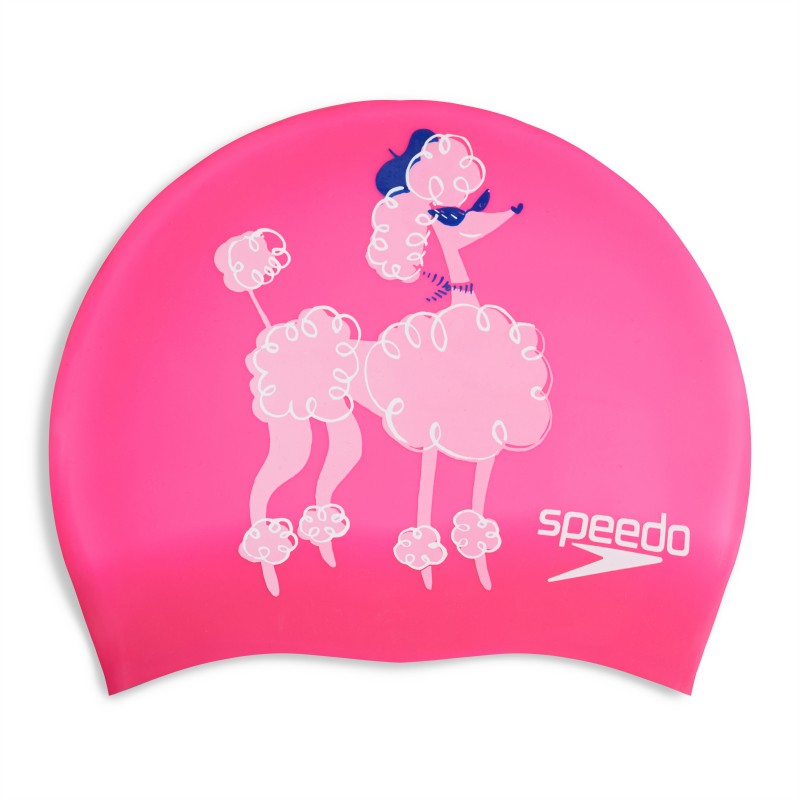 Otroška plavalna kapa SLOGAN // PINK/WHITE