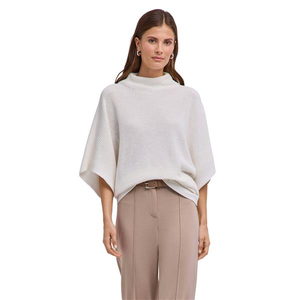 Ženska majica FIN Linen Mock Neck w off-white