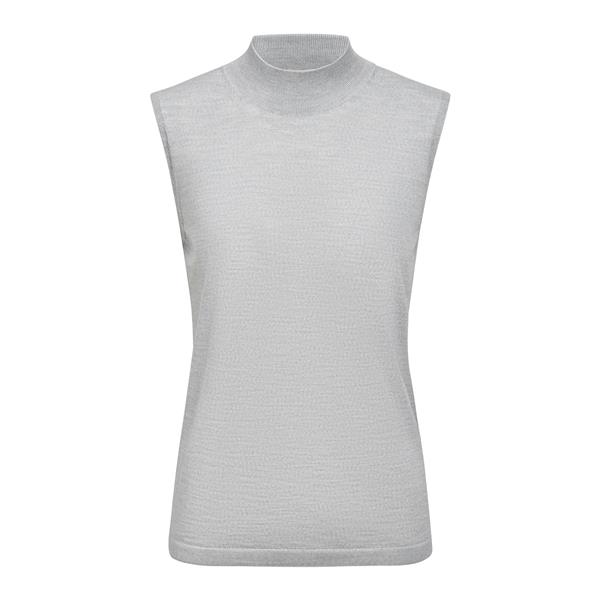 Ženska majica FAV Merino X-fine Mock Top w light grey heathe