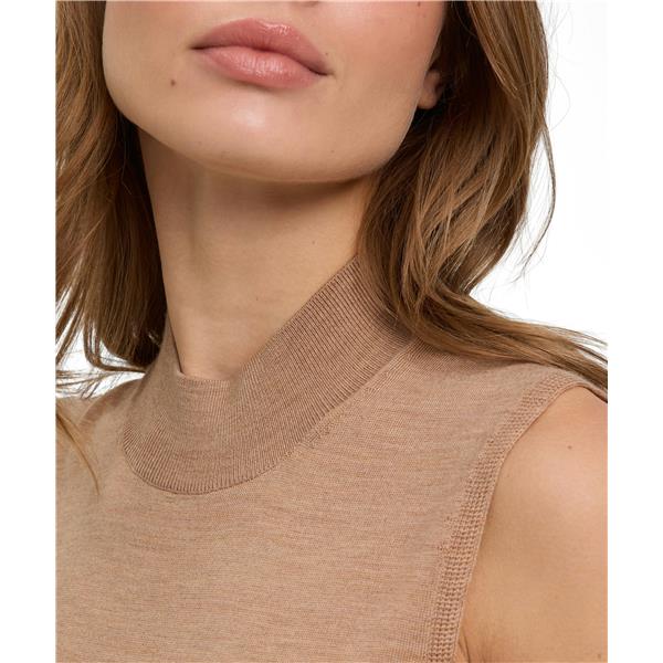 Ženska majica FAV Merino X-fine Mock Top w camel