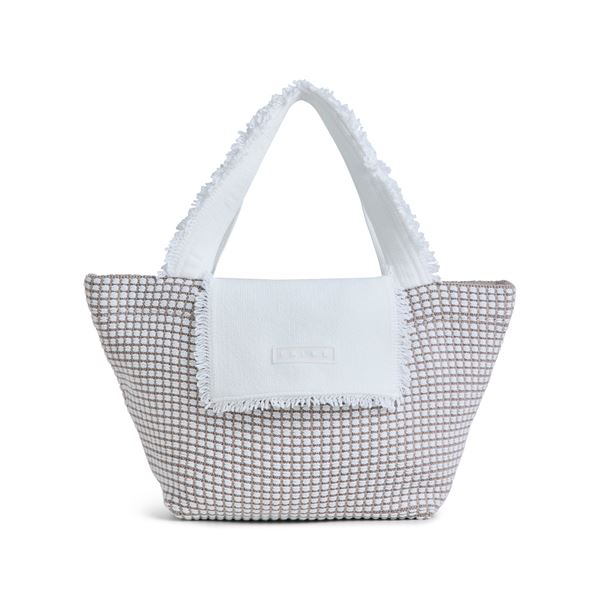 Torba SEL Striped Cotton Shopper w off-white