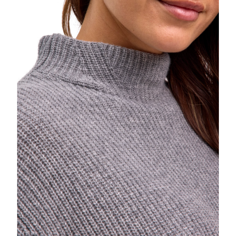 Ženski pulover SEL Ribbed Lambswool Mock Neck w Moškagrey me