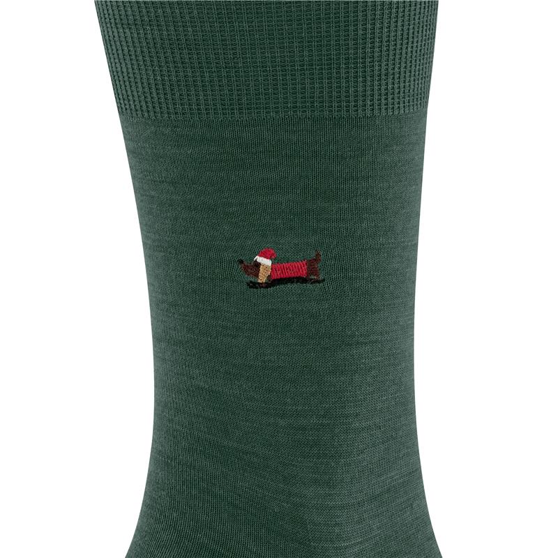 Nogavice FALKE Airport X-Mas Dachshund Men Socks hunter gree