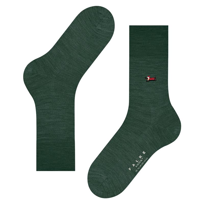 Nogavice FALKE Airport X-Mas Dachshund Men Socks hunter gree
