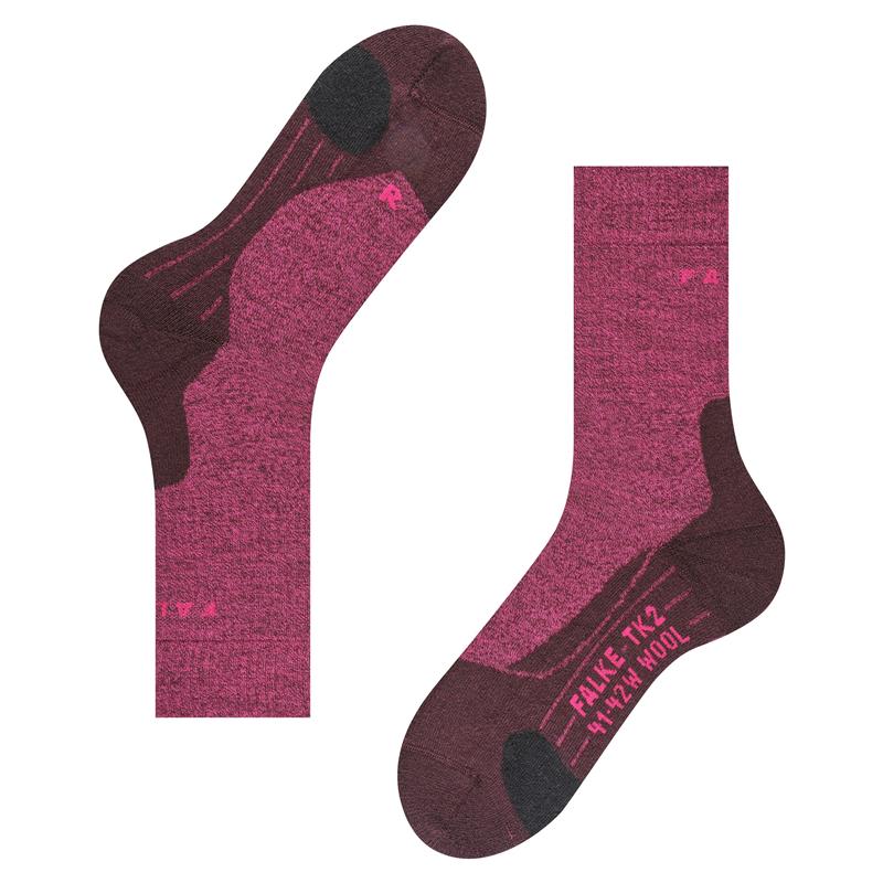 Nogavice FALKE TK2 Explore Wool Women Trekking Socks burgund