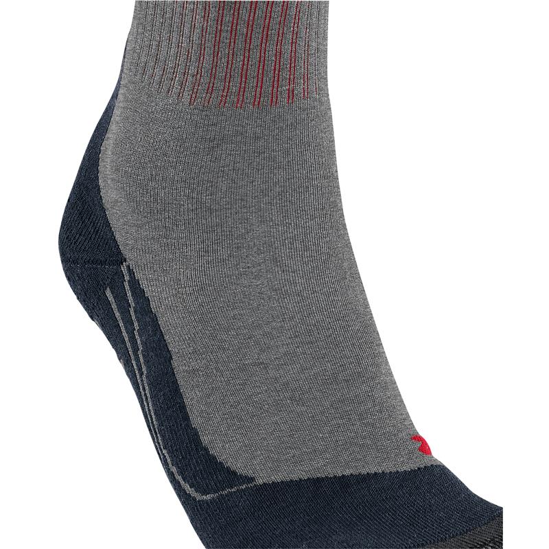 Čarape FALKE TK2 svijetlosiva/crvena