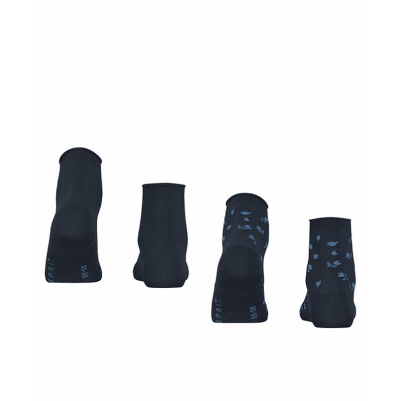 Ženske čarape Esprit Mini Flower 2-Pack Women SO marine