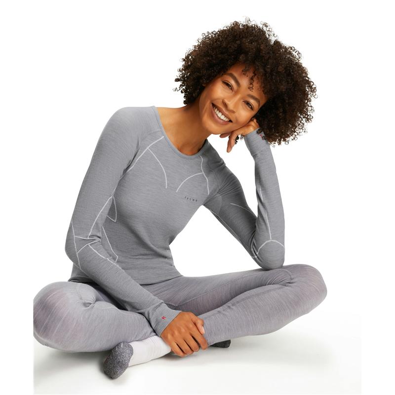 Ženska majica FALKE WT Longsleeved Shirt Regular w grey-heat