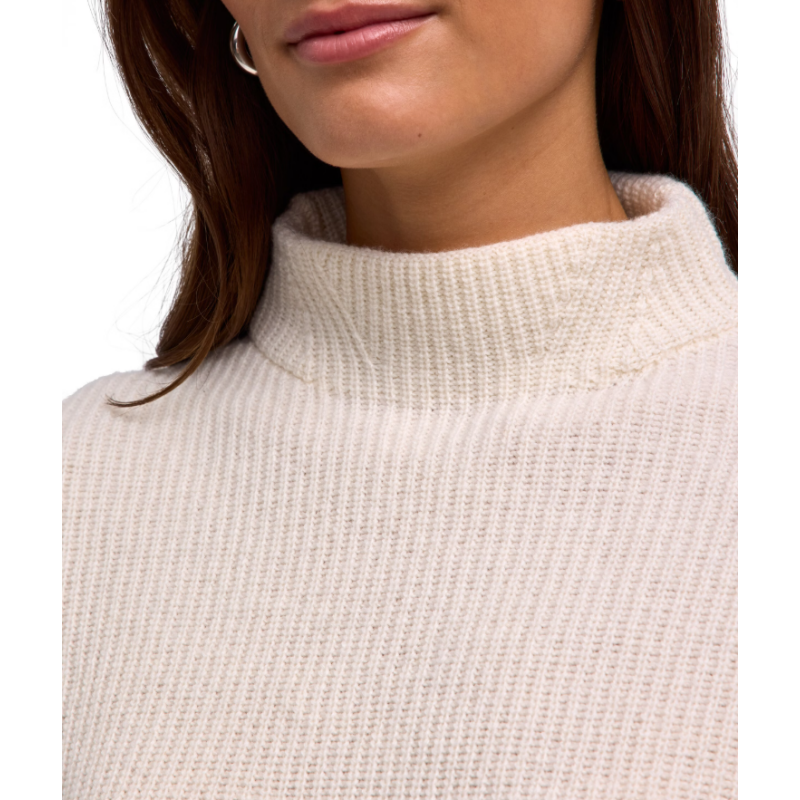 Ženski pulover SEL Ribbed Lambswool Mock Neck w off-white