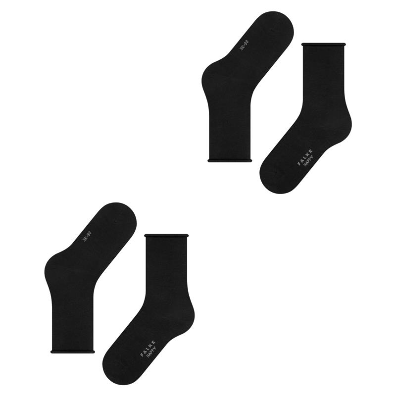 Nogavice FALKE Happy 2-Pack Women Socks black