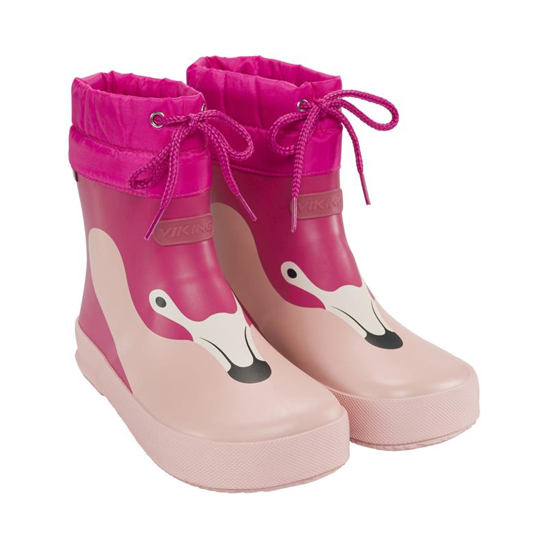 Otroški škornji Alv Barefoot Paw Print Light Pink/Magenta