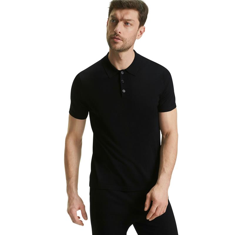 Moška polo majica FALKE Premium Merino Wool Polo Shirt black