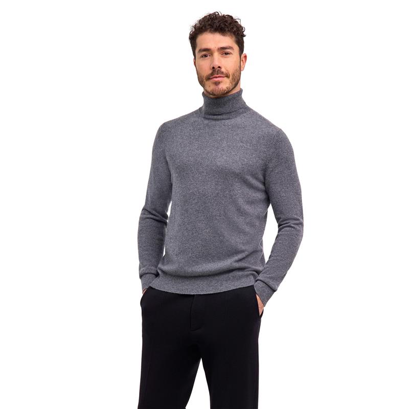 Moški pulover FALKE Pure Cashmere Pullover dark grey -heathe