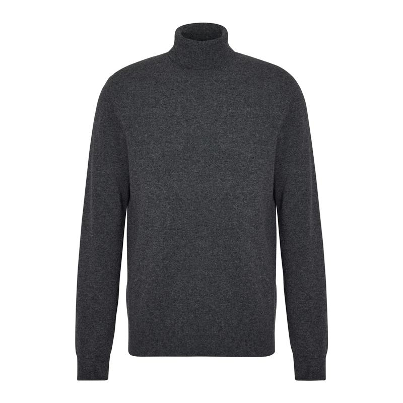 Moški pulover FALKE Pure Cashmere Pullover dark grey -heathe