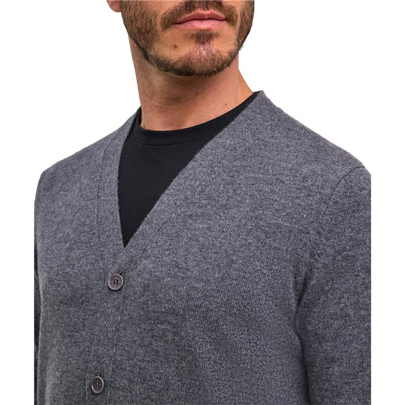Moška jopa FALKE Pure Cashmere Cardigan dark grey -heather
