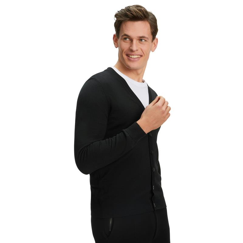 Moška jopa FALKE FAV Merino X-Fine Cardigan m black