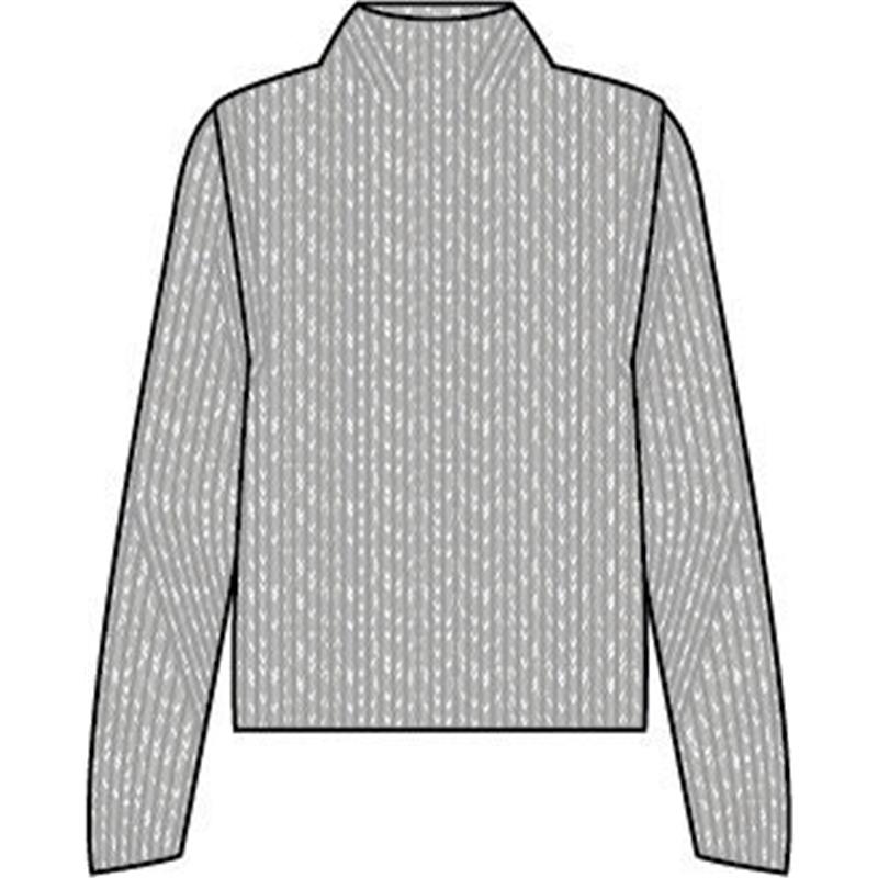 Ženski pulover SEL Ribbed Lambswool Mock Neck w Moškagrey me