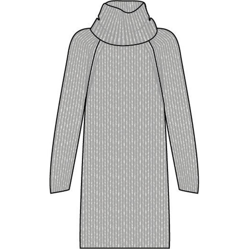 Ženska haljina SEL Ribbed Lambswool Dress w grey mel