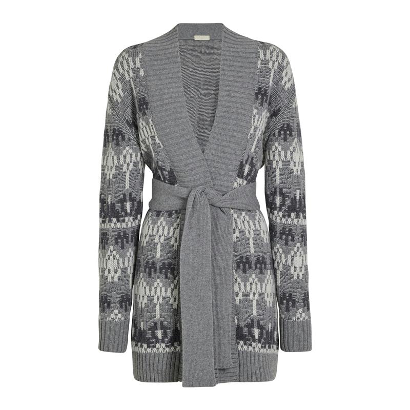 Ženska jopa SEL Jacquard Long Cardigan w Moškagrey mel