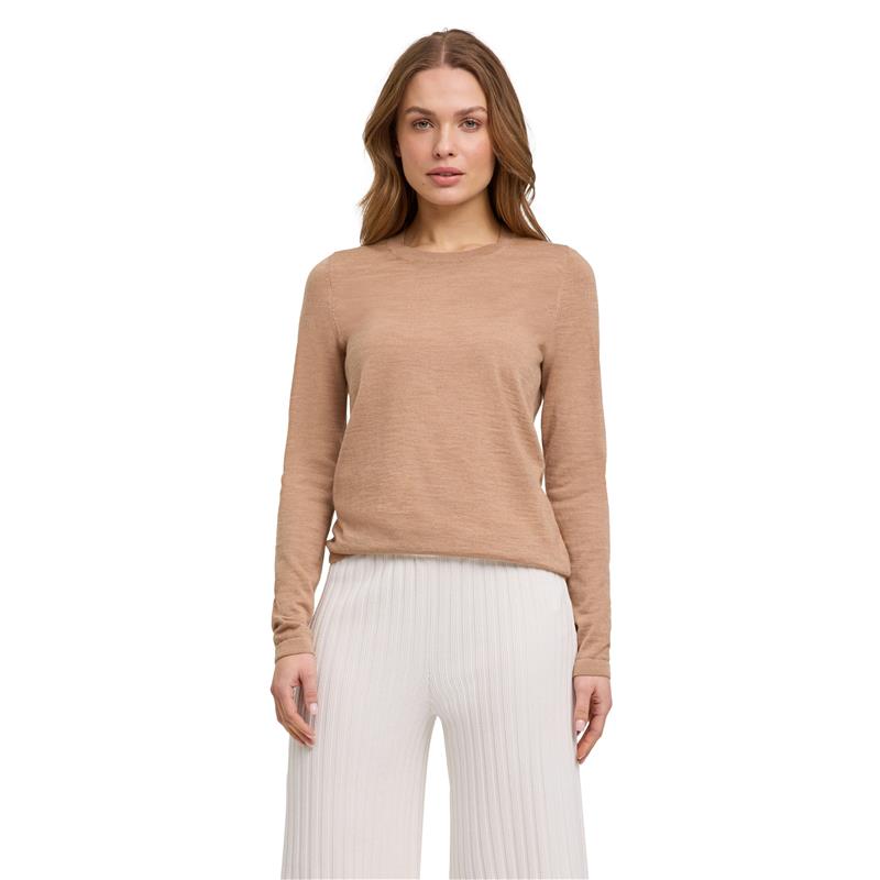 Ženski pulover FAV Merino X-fine Crew Neck w camel