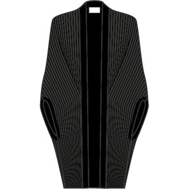 Ženski plašč SEL Ribbed Lambswool Cape w black