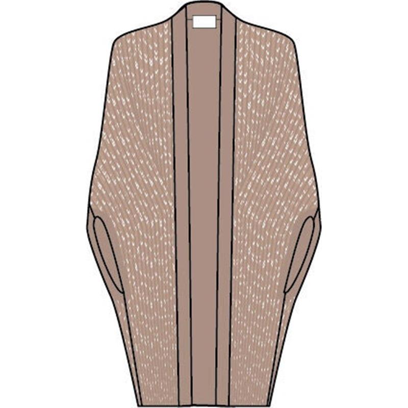 Ženski plašč SEL Ribbed Lambswool Cape w sand