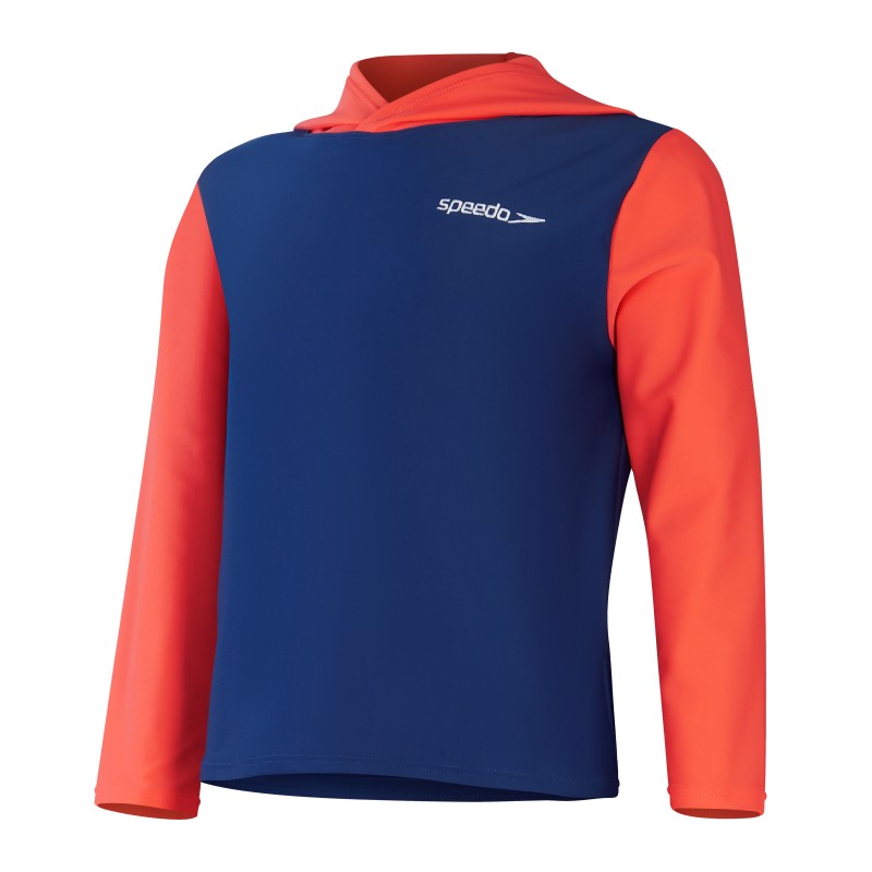 Dječja zaštitna majica LTS ESS HOOD LS RASH TOP BLUE/ORANGE