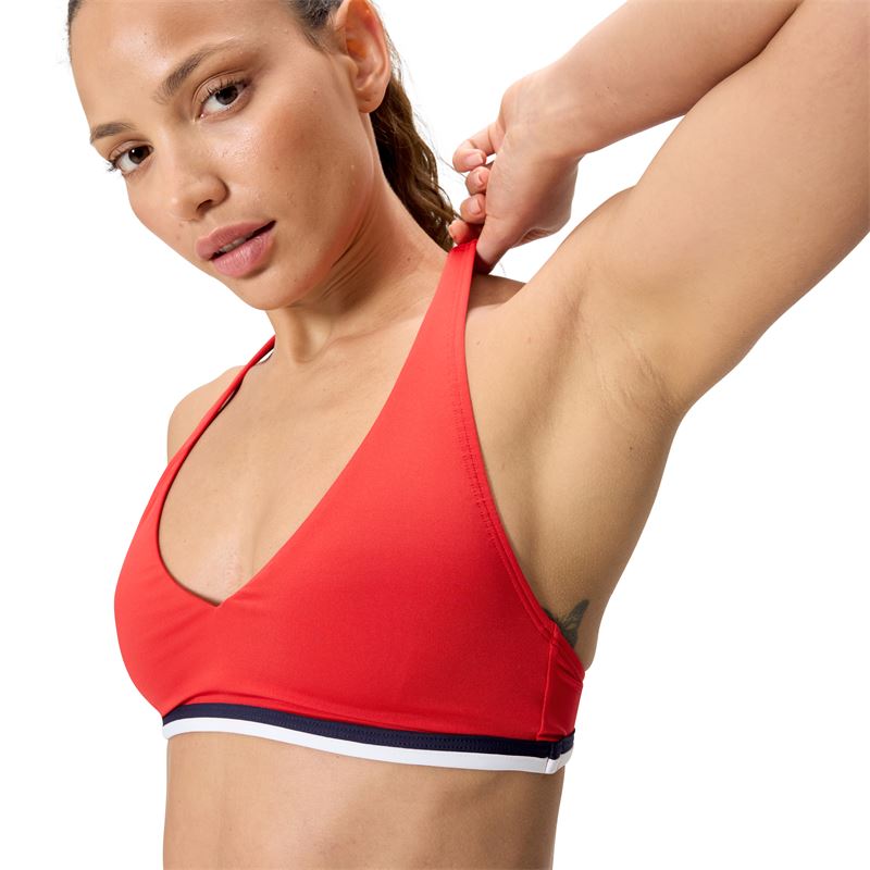 Ženski zg.del kopalk RACERBACK BIKINI TOP RED/WHT