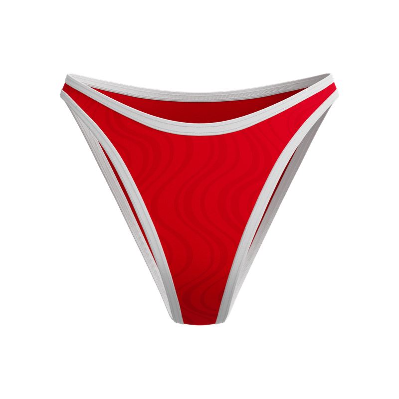 Ženski sp.del kopalk TEXTURE SCOOP BIKINI BOTTOM RED/WHT