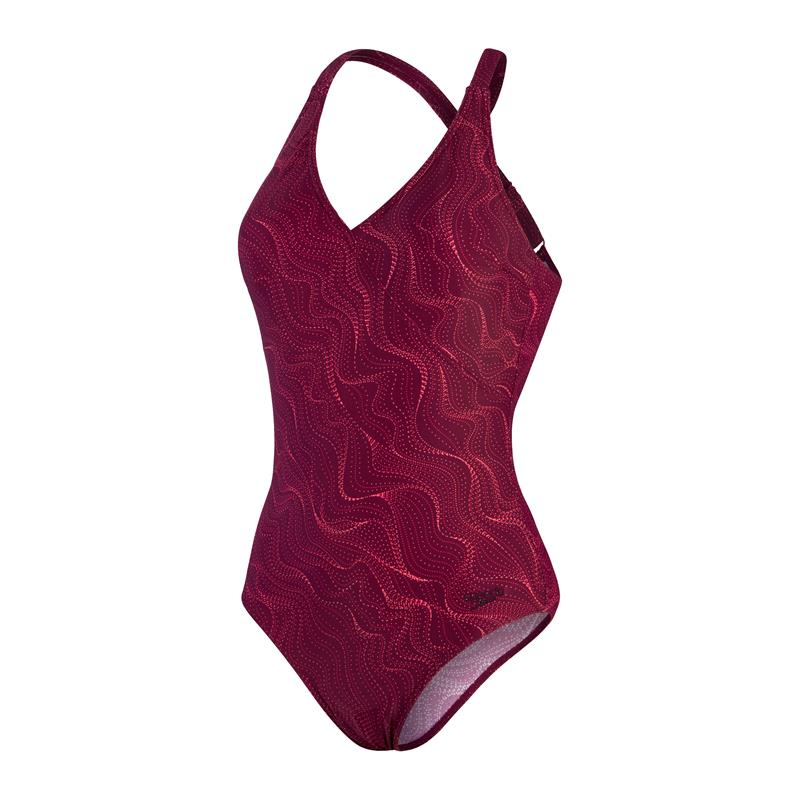 Ženske kupaće gaće LEXI 1PC RED/PURPLE