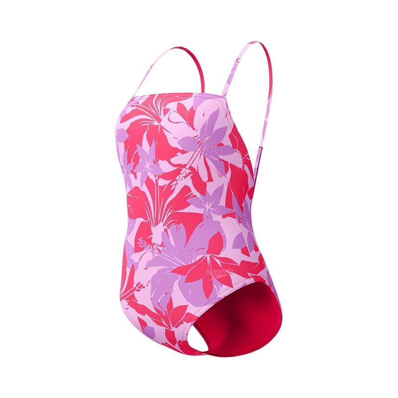 Ženske kopalke ALV PRINT AJ TIE STRAP ONE PIECE AF DARK PINK