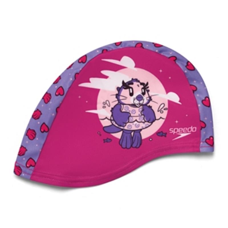Otroška plavalna kapa PRINTED POLYESTER CAP IU PINK/PURPLE