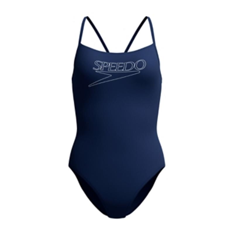 Ženske kopalke END+ LOGO THIN STRAP ONE PIECE NAVY
