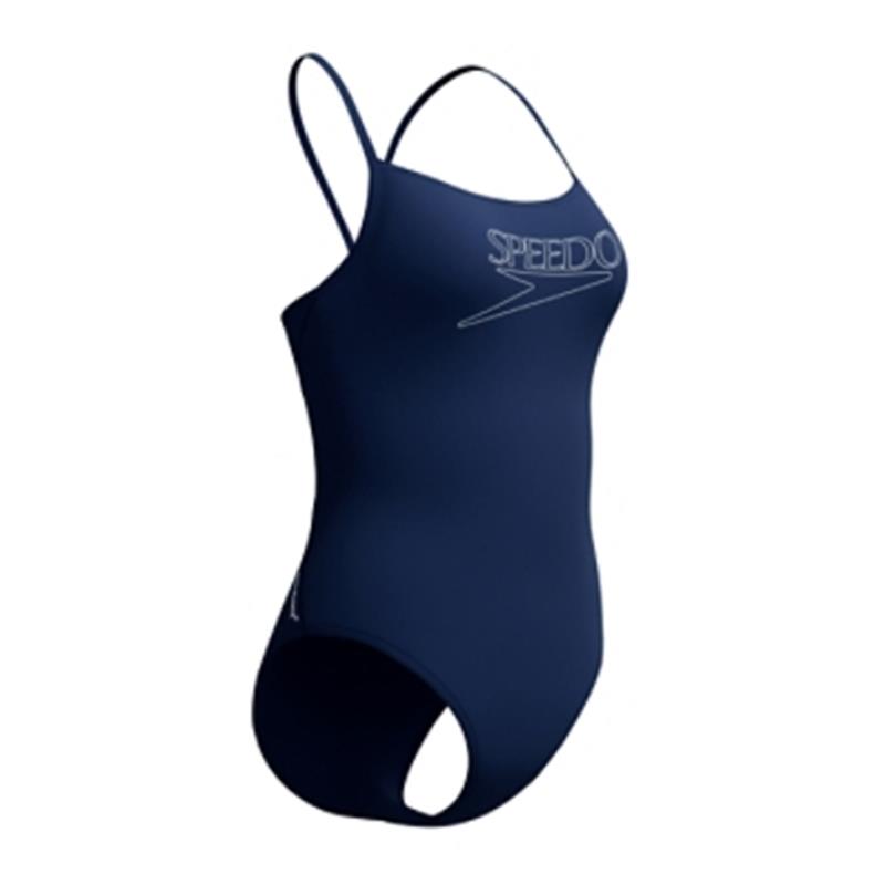 Ženske kopalke END+ LOGO THIN STRAP ONE PIECE NAVY