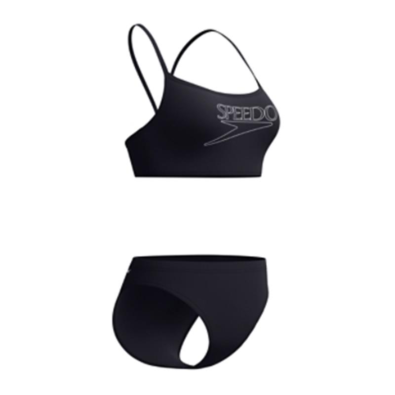 Ženske kopalke END+ LOGO THIN STRAP TWO PIECE BLACK