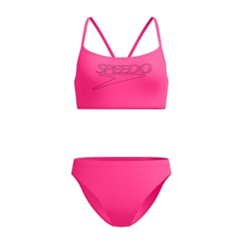 Ženske kopalke END+ LOGO THIN STRAP TWO PIECE PINK