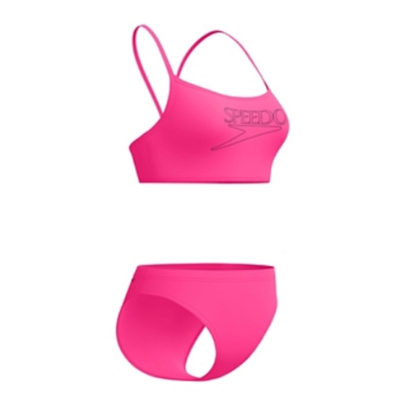Ženske kopalke END+ LOGO THIN STRAP TWO PIECE PINK