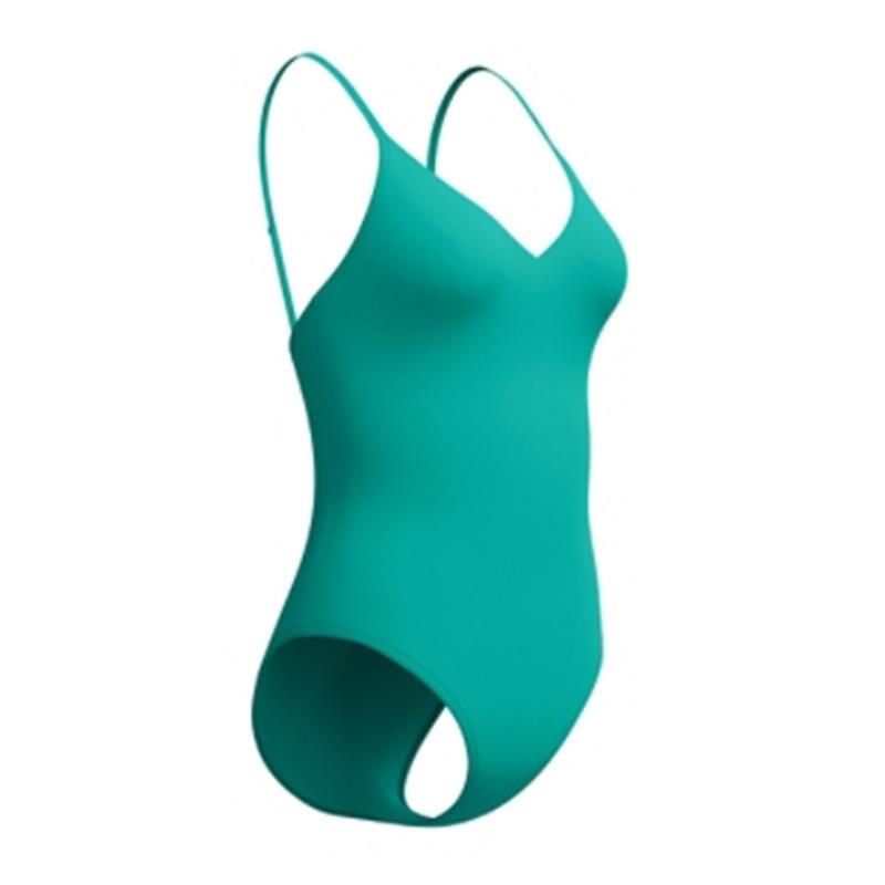Ženske kopalke SOLID V-NECK ONE PIECE GREEN