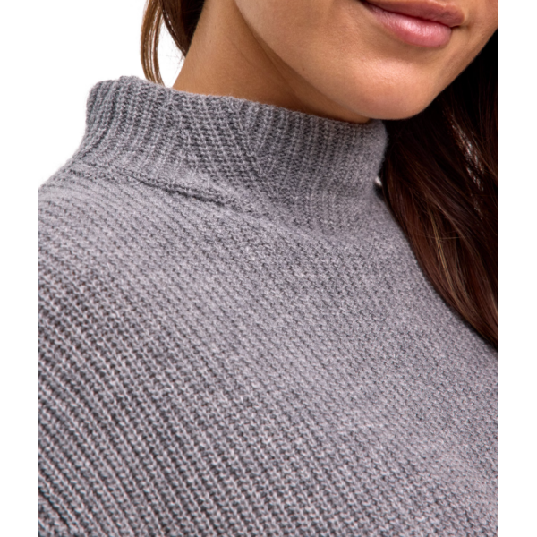 Ženski pulover SEL Ribbed Lambswool Mock Neck w Moškagrey me