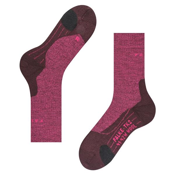 Nogavice FALKE TK2 Explore Wool Women Trekking Socks burgund