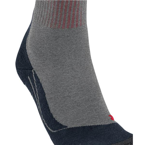 Čarape FALKE TK2 svijetlosiva/crvena