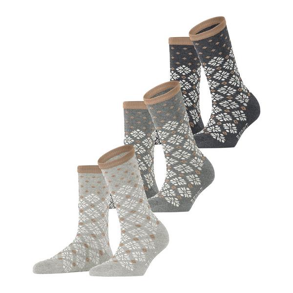 Ženske čarape Esprit Norwegian 3-Pack Women SO sort